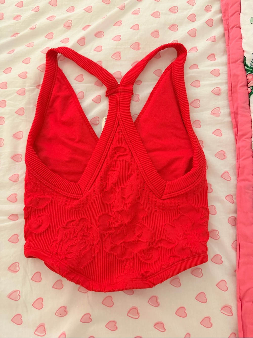 Free people Red Ribbed Lace Racerback Bralette -  XS - Picture 3 of 3